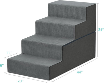 YENING Large Dog Stairs for High Beds - Extra Wide Pet Steps for Large Dogs to Get on Tall Bed 3 Deep Step Cat Ramp for Couch