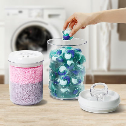 Felli Flip Tite Pet Food Container with Airtight Lids, BPA FREE Acrylic Canister with Paw Bone Fish Flip Top Handles for Cat Dog Kibble Treats Storage, Keep Fresh (Pet Collection Nest-L3pk)