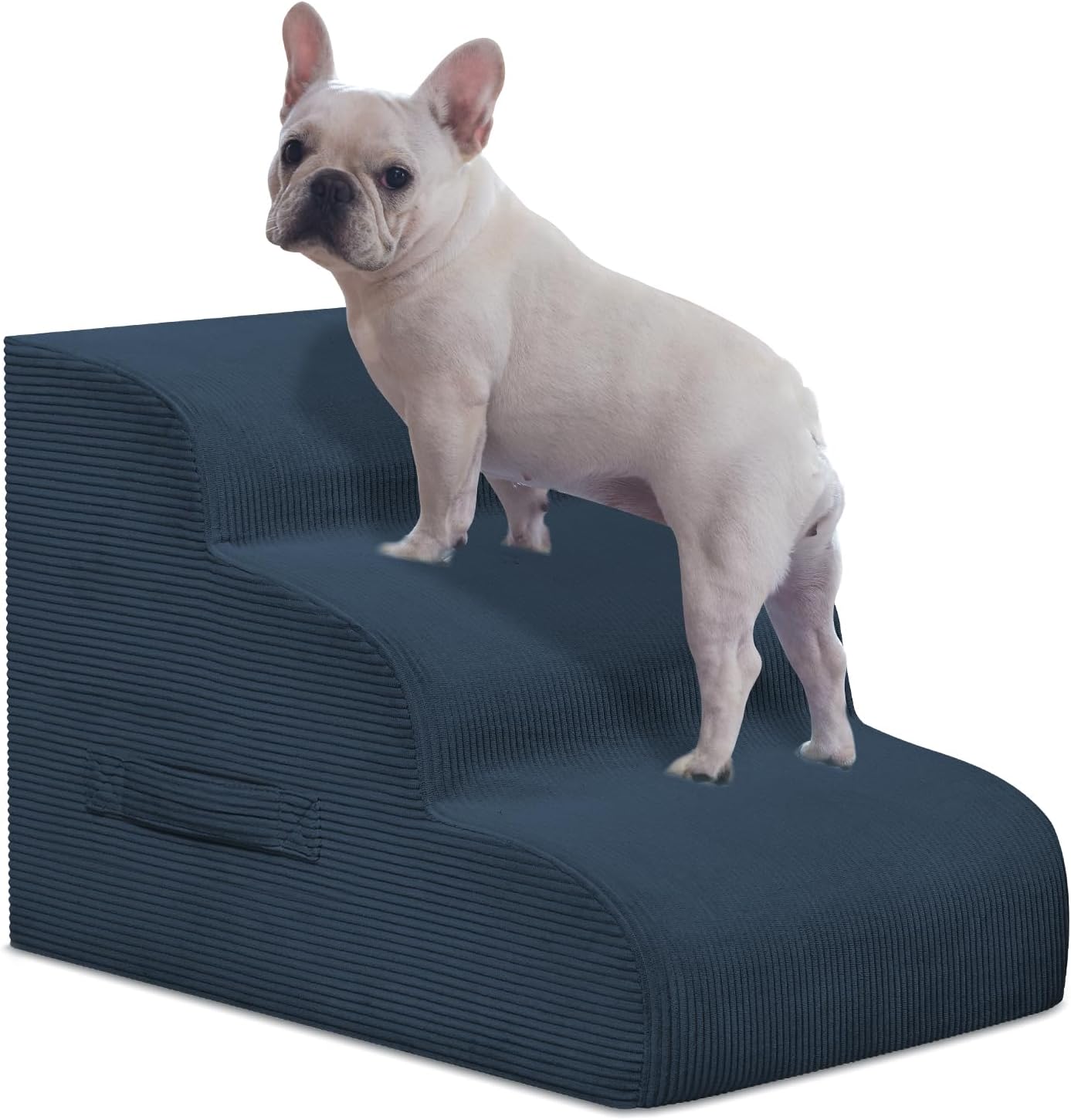Mesa Lemon Dog Stairs & Steps for High Beds, 3 Steps High Density Foam Waterproof Dog Ramp for Small Dogs and Cats, Pet Stairs with Removable Washable Cover for Bed, Couch, Sofa and Car (H:16")