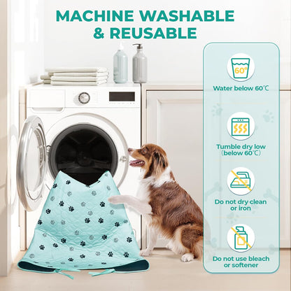 Fostanfly Washable Pee Pads for Dogs, 2 Pack Large 36"x41" Ultra-Absorbent and Leak-Proof Non-Slip Reusable Potty Training Pads for Dogs, Cats, Puppy, Potty Training of Add 8 Lanyards