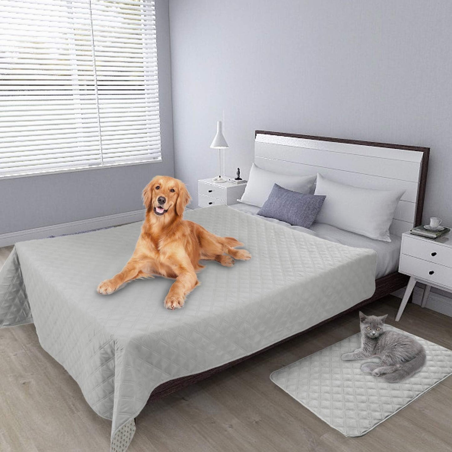 Easy-Going 100% Waterproof Dog Bed Cover, Non-Slip Pet Blanket for Furniture, Washable Couch Cover, Repleasement Sofa Cover (68x82 in,Gray)
