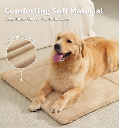 Made4Pets Dog Crate Pad Bed for Medium Large Dogs, Washable & Reversible, Anti-Slip Kennel Mat for Cozy Sleeping, Soft Fluffy Dog Bed for Indoor & Outdoor Use, 35"x23", Gray