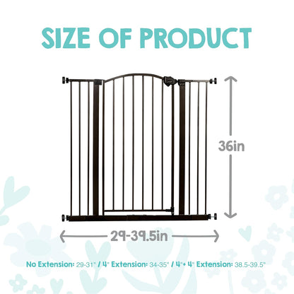 Regalo Safety 36" Extra Tall Home Accent Arch Baby Gate with Door, Pressure Mount for Doorways & Bottom of Stairs, Babies, Toddlers & Pets, Tested & Trusted, American Designed, Family Owned