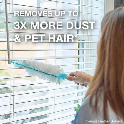 Bona High Performance Dusting System - 1 Extendable Handle, 3 Disposable Dusters, 1 Reusable Duster, & 1 Storage Bag - Extendable Dusting Kit