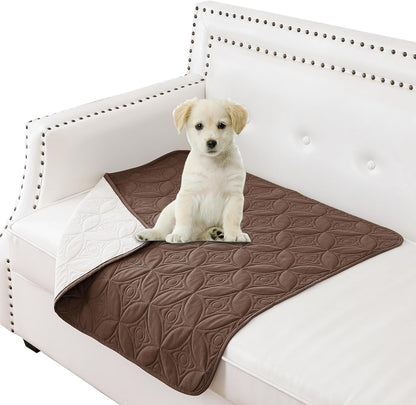 Waterproof Dog Blanket, 30x30 inches Small Pet Couch Covers for Sofa, Chair Bed Furniture Protector from Dogs Washable and Reversible-Lightgrey+Darkgrey