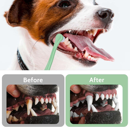 salbsever 4Pcs Dog Toothbrush Pet Toothbrush Soft Mini Cat Tooth Brush Puppy Tooth Brush, Travel Portable Mini Head Deep Clean Kit for Small Dog & Cat, Puppy, Kitten