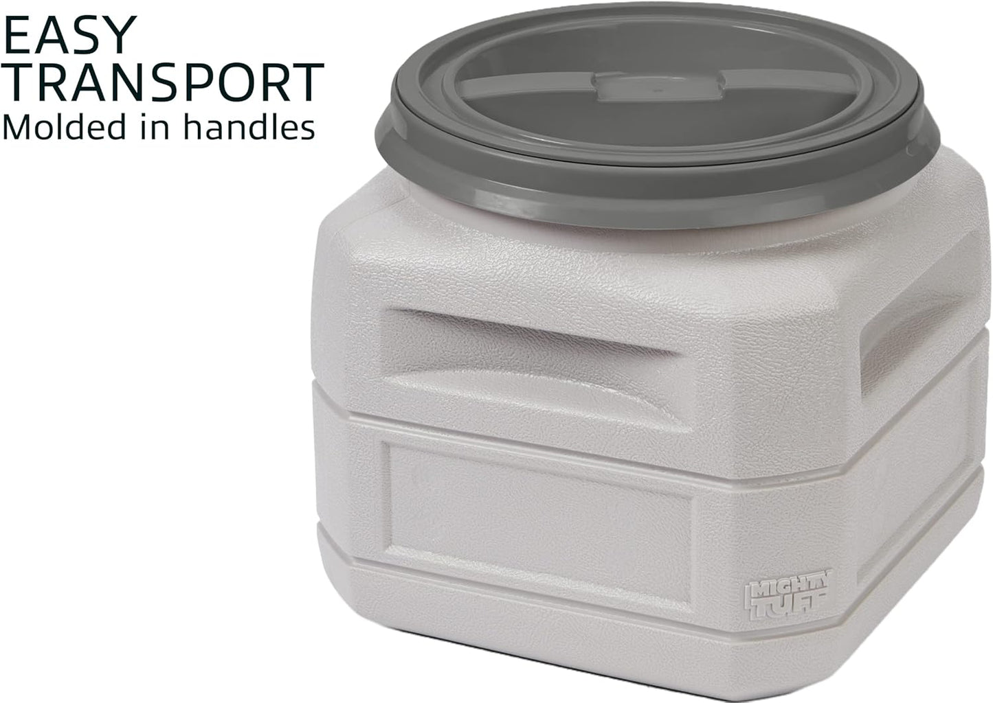 Mighty Tuff Airtight Dog Food Storage Container – 13 Gal, up to 54 lb Capacity – Cat and Dog Food Container with Twist Lid & Handles – BPA-Free, Made in USA