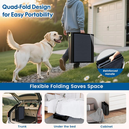 HBTower 63" Long x 17.3" Wide Folding Dog Ramp for Large Dogs Up to 250lbs - Portable Pet Ramp with Non-Slip Surface, Extra Wide Dog Car Ramps for Car, SUV, Truck & High Beds