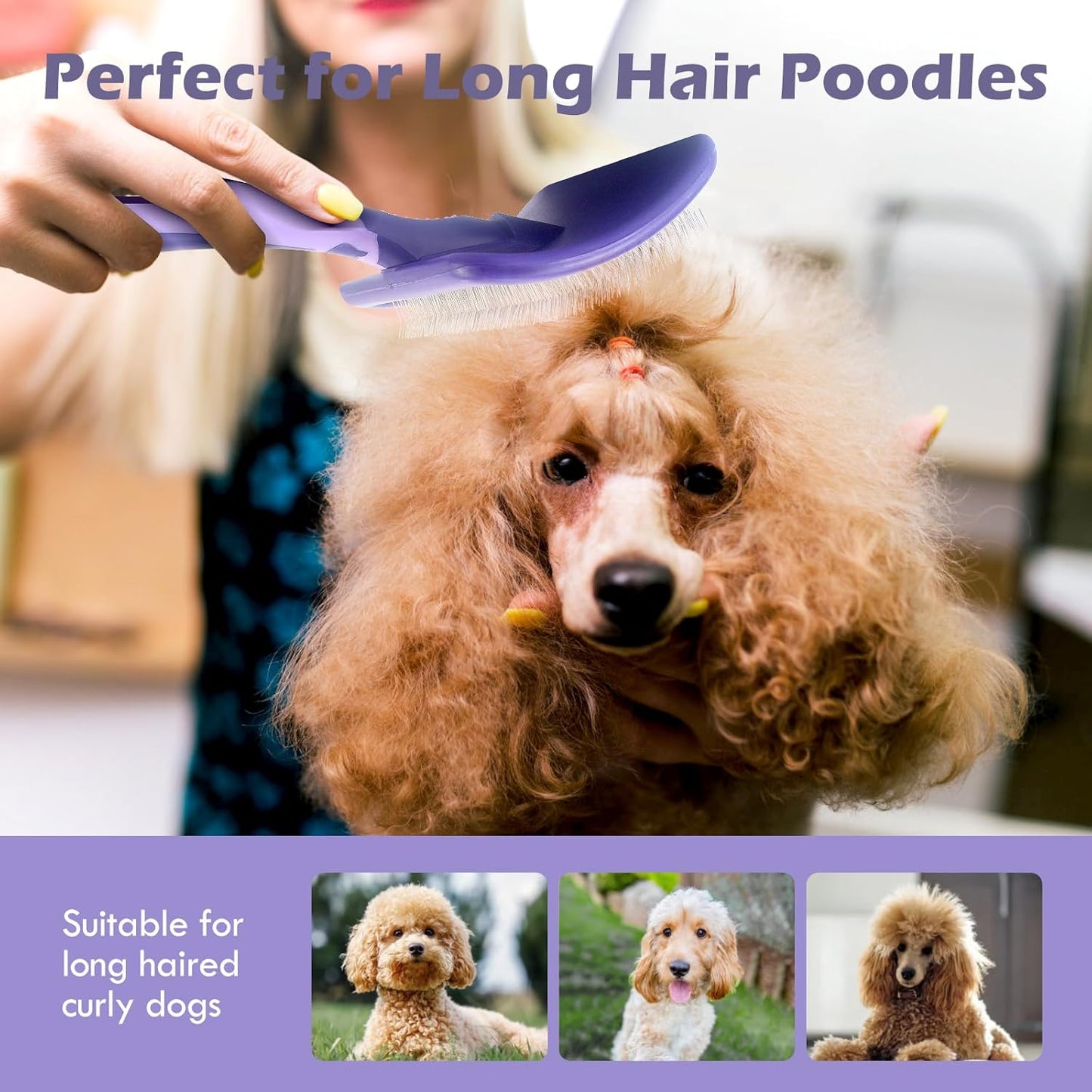Dog Brush for Poodles,Grooming Brush for Dematting, and Detangle,Dog Brush for Poodles,German Shepherd Hair,Pitbulls,Yorkies,Labrador Retriever Grooming and Bathing