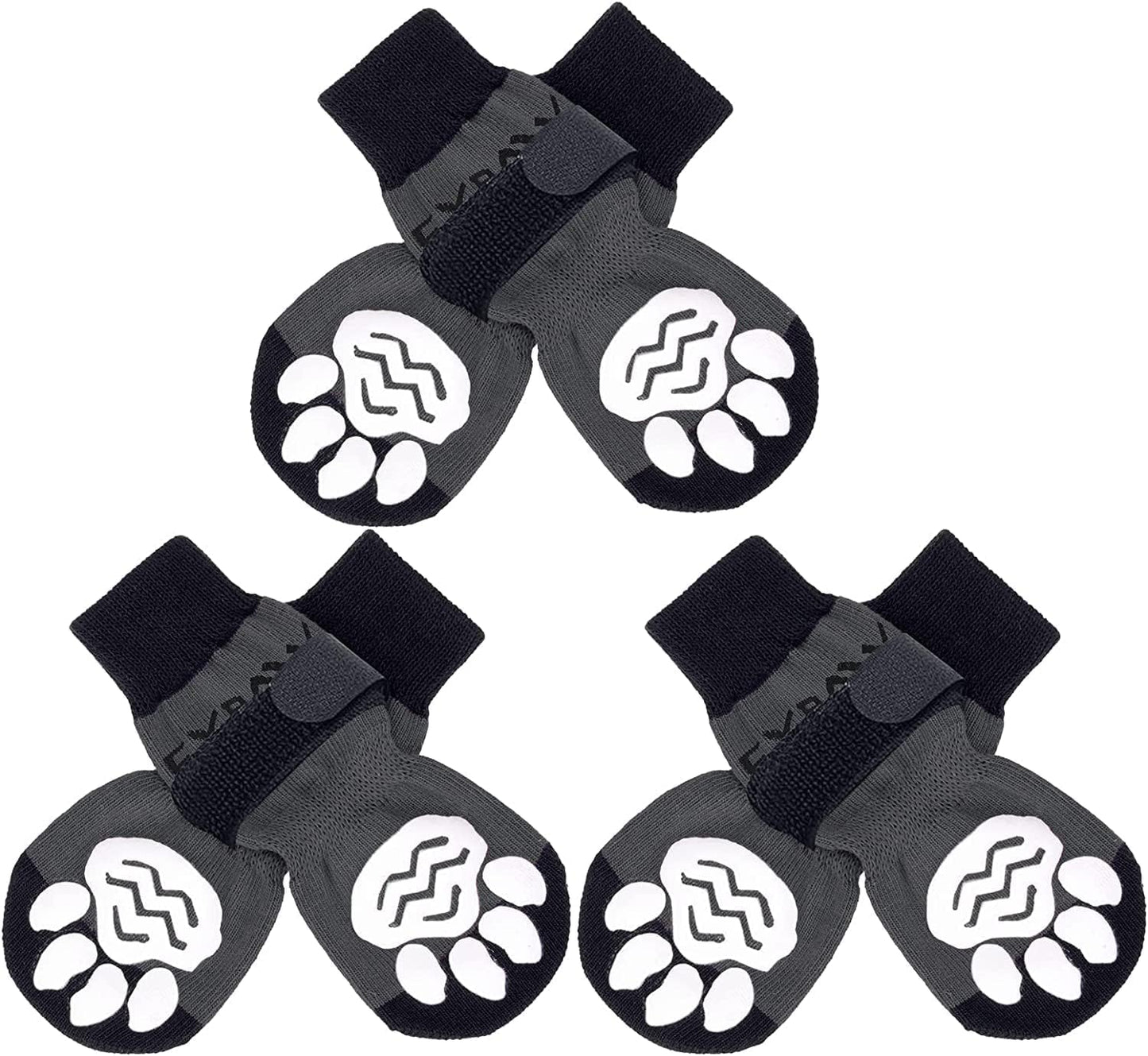 EXPAWLORER 6Pcs Anti-Slip Dog Socks to Prevent Licking Paws,Dog Shoes for Hot Pavement,Dog Booties Traction Control on Hardwood Floor,Boots & Paw Protectors, for Puppy Small Medium Large Senior Dogs