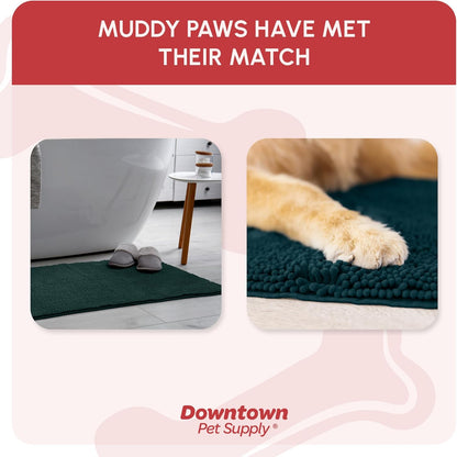 My Doggy Place Dog Mud Mat, 36"x26" Ash – Thick Microfiber Entry Rug for Snow, Mud & Salt – Absorbent, Quick-Dry, Washer-Safe & Non-Slip, Large