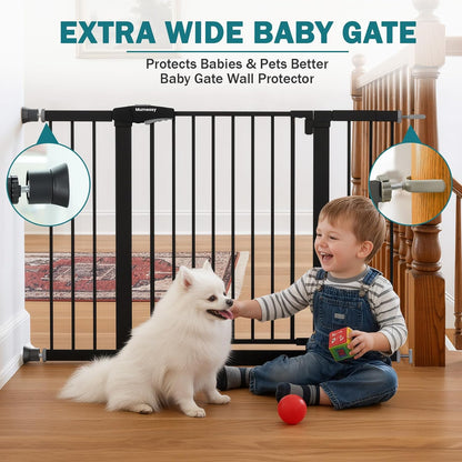Mumeasy 36" High Extra Tall Dog Gate, 29.6"-40.5" Wide Pressure Mounted Tall Baby Gate for Dog, Auto Close Pet Gate with Door for Stairs,Doorways,House,Black