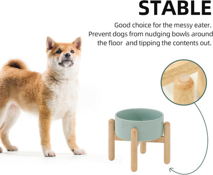 Havniva 8.3inch Ceramic Raised Dog Bowl with Stand, Elevated Dog Bowls for Large Breed Dog Food and Water Bowl Non-Slip Dog Dish Large Capacity Feeding Pet Water Bowl