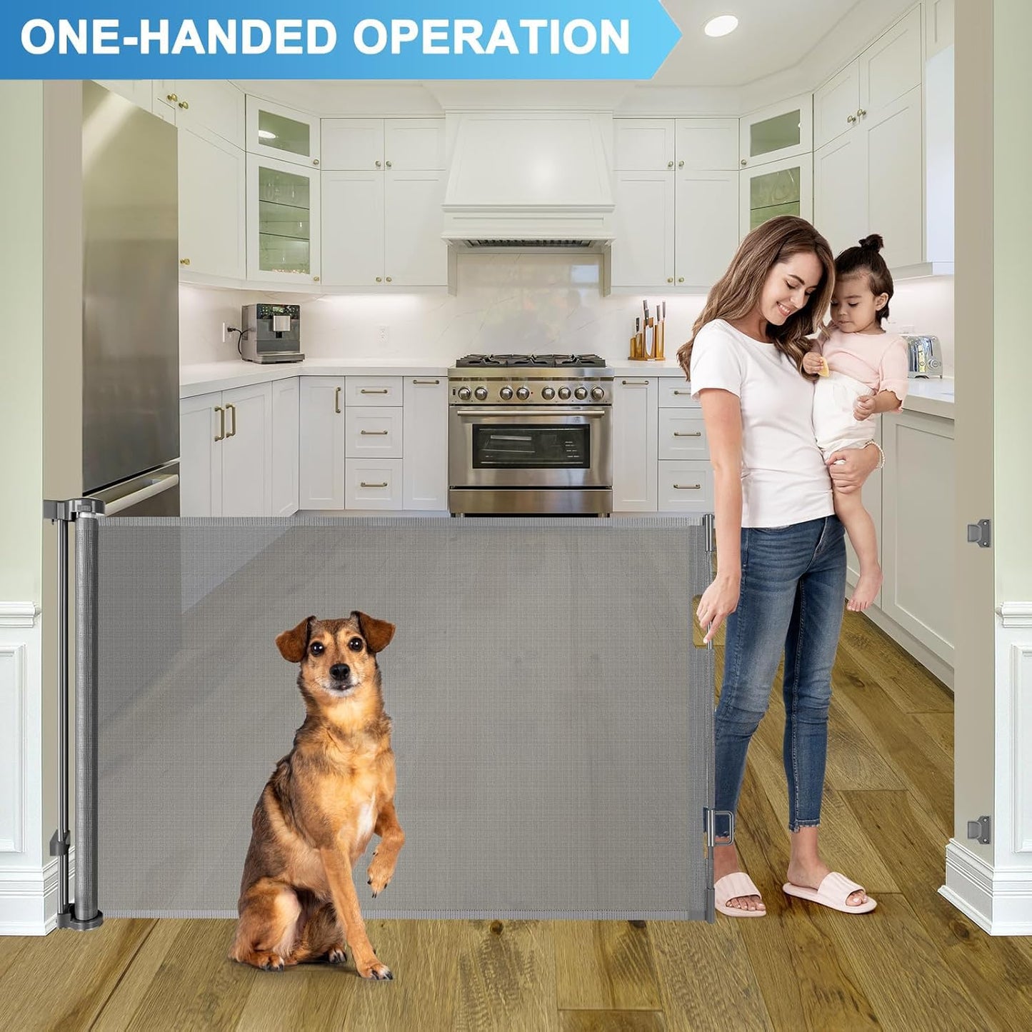 Extra Wide Baby Gate for Large Openings Retractable Baby Gates Indoor Outdoor Extra Long Dog Gate for Doorway Stair Gates for Kids or Pets Extra Large Dog Gate for Stairs