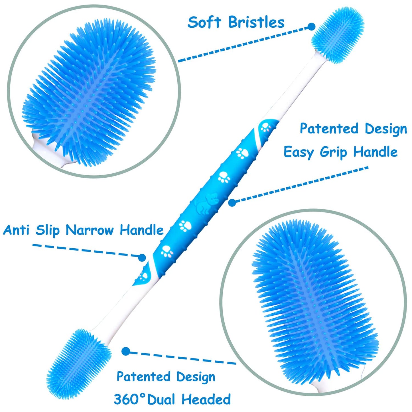 360 ° Dog Toothbrush Pet Toothbrush 360 ° Finger Toothbrush Medium and Large Dogs