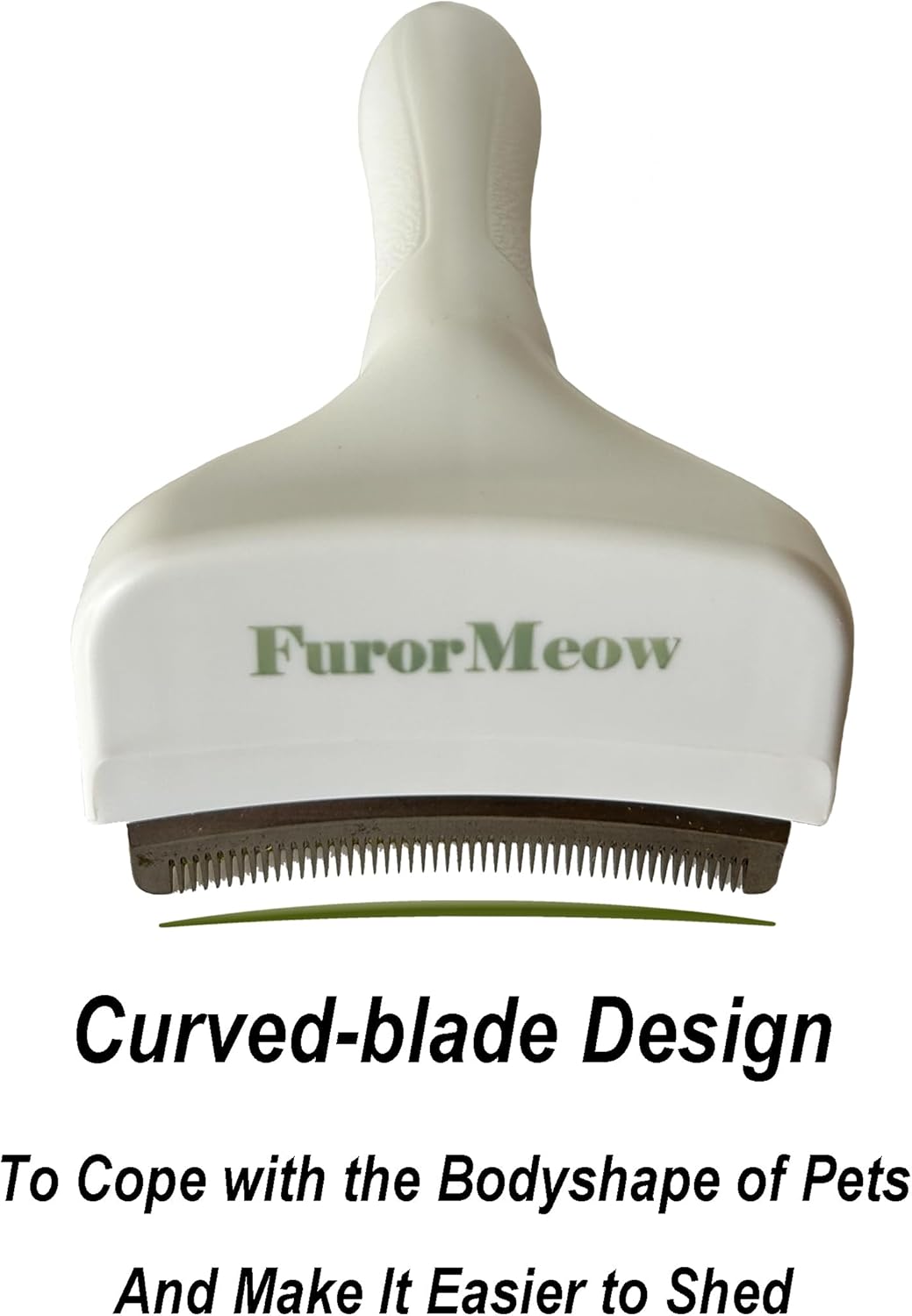 Pet Deshedding Tool with Curve Blade, Cat Grooming Brush, Tight V-shaped Teeth Shedding Comb for Cat and Dog (Pink, Large)
