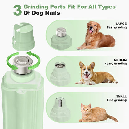 2-in-1 Dog Nail Grinder & Cat Nail Clippers Trimmers for Large Medium Small Dogs Cats Claw Trimmer Quick Sensor with 2 LED Lights Safety Guard USB Rechargeable Dogs Nail Trimmer (White)