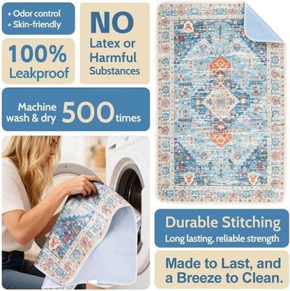 Washable Pee Pads for Dogs, 2 Pack Reusable Puppy Training Pads 40"x26" Super Absorbent Waterproof Dog Training Pads, Non-Slip Potty Pads, Whelping Pads Litter Mat