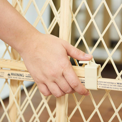 Position & Lock Adjustable Wood Baby Gate (Farmhouse Collection)