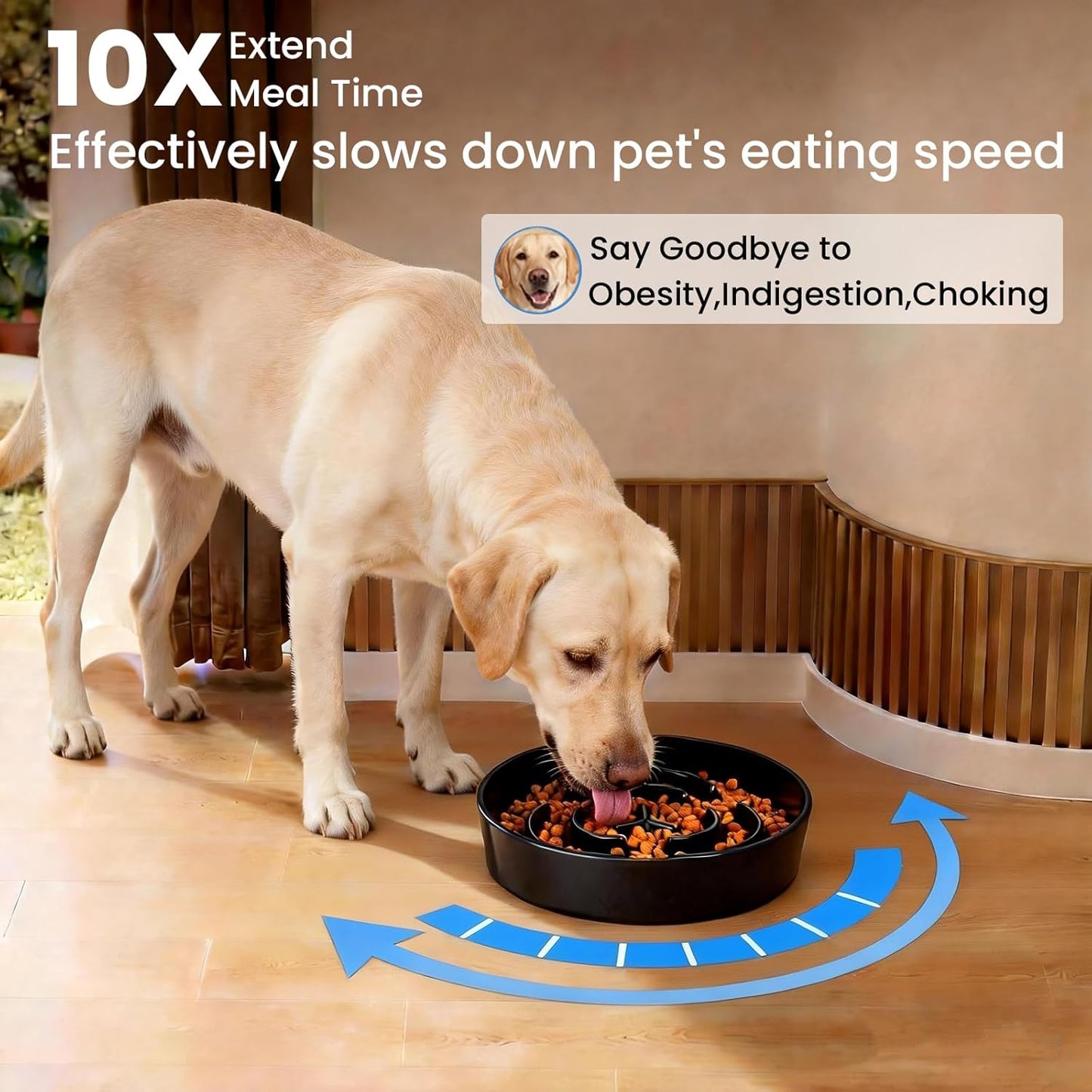Ceramic Slow Feeder Dog Bowls,2.0 Cups Slow Feeder for Medium Breed,Puzzle Dog Food Bowl to Slow Down Eating, Anti-Gulping, Stop Bloat,Preventing Choking,8in,White