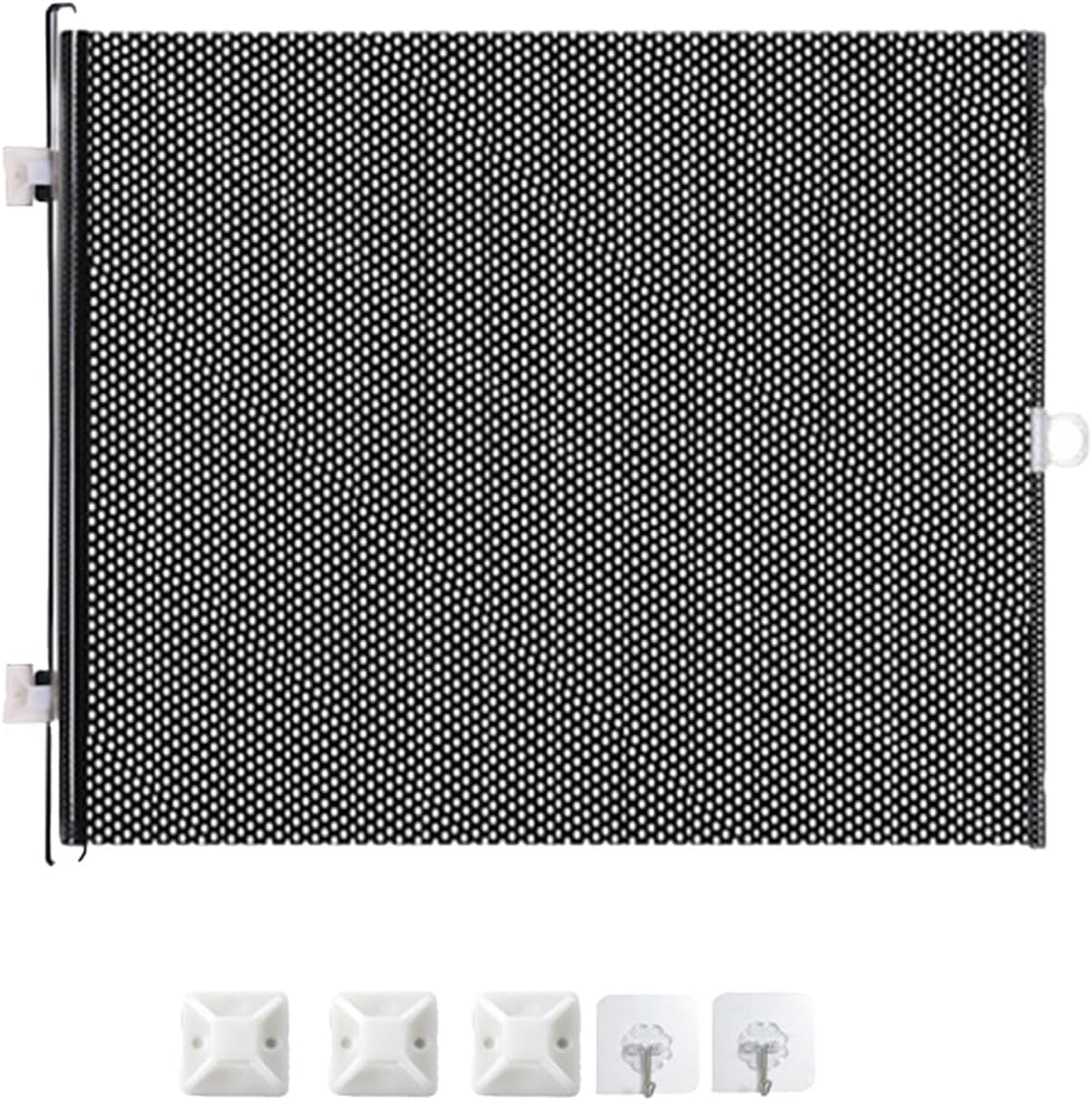 Dog Fences Indoor, Dog Gate Indoor Expandable and Durable for Doorway, Stairs, Hallways, Dogs Play Pen, Freestanding Dogs Fence with 5 Hooks, 49.21inch Length,19.69inch Wide, Black