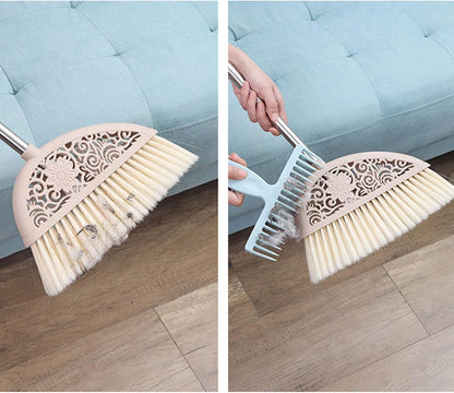 Fdit Hair Remover Broom Cleaning Tools, Long Handle Dusting Brush for Effortless Pet Hair Removal, Unique Scraping Brush Design for Small Dust Particles