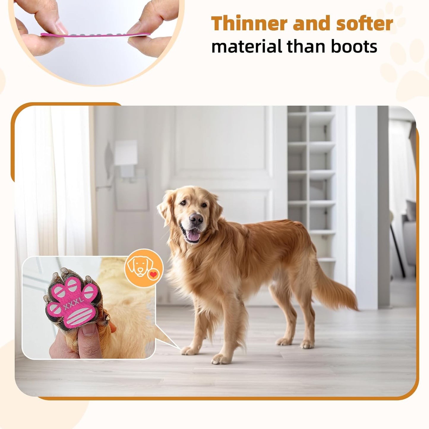 Anti-Slip Dog Paw Protector Pads for Senior Dogs, Dog Paw Adhesive Pads on Hardwood Floor,Senior Pets Essentials with Strong Traction,Puppy Grippers,12 Sets 48 pc L