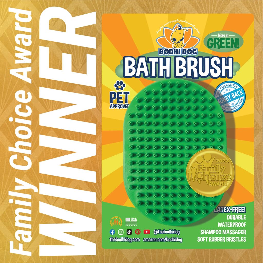 Bodhi Dog Shampoo Brush - Pet Grooming & Bath Supplies for Dogs and Cats - Bath Brush for Long & Short Hair - Premium Scrubber for Shower, Bathing & Massage (One Pack, Blue)