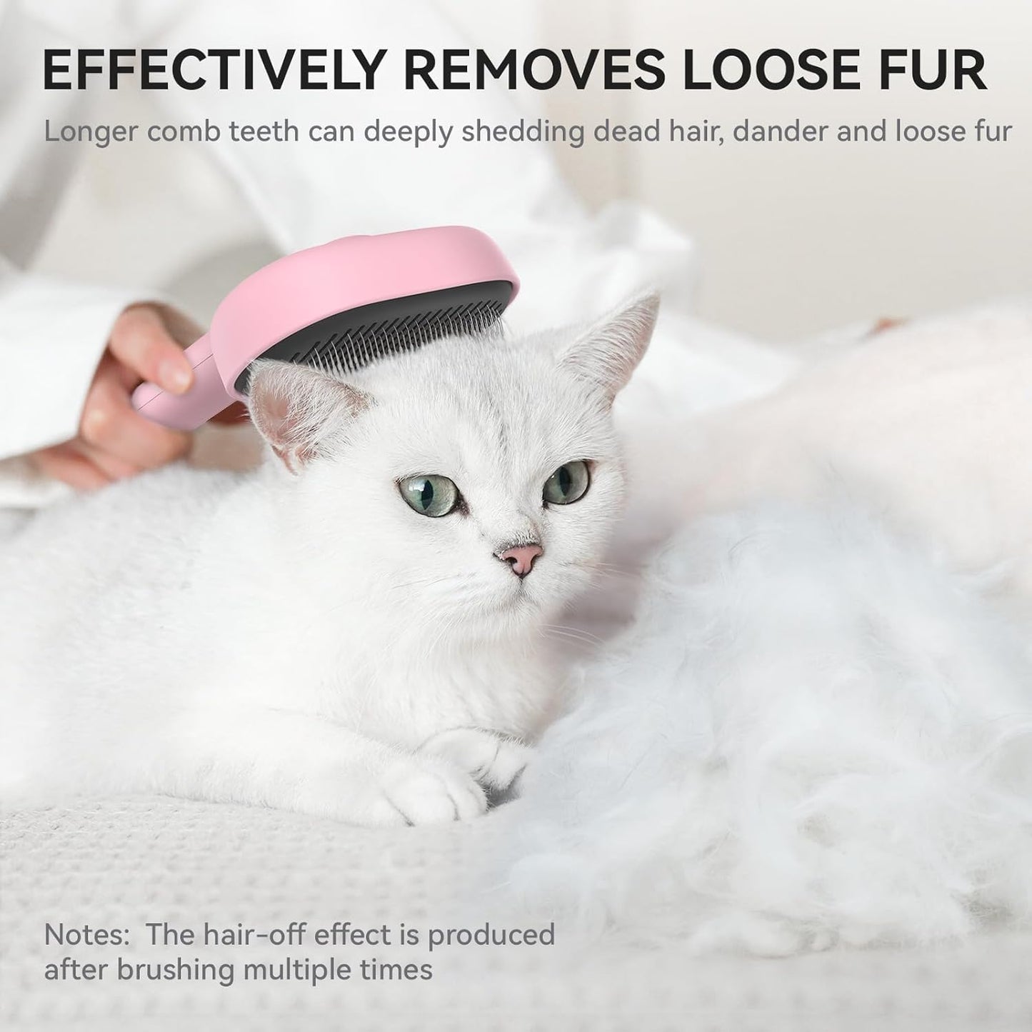 Aumuca Skin Friendly Self-Cleaning Slicker Brush for Dogs & Cats, Gentle Pet Grooming Tool for Shedding & Deshedding, Efficient Hair Remover for Long & Short Haired Pets