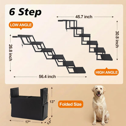 Dog Ramp for Car 71" X 17.6" Extra Long Folding Aluminum Pet Ramp for Large Dogs up to 250 LBS, Portable Waterproof Dog Ramps for SUV Truck Cars