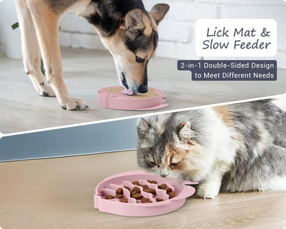 Coomazy Large Silicone Slow Feeder Dog Bowls, Interactive Puzzle Toy for Pets Food Training, Keeps Dogs Busy, Prevents Puppy Overeating (Dark Green, Large: 3.2Cup)