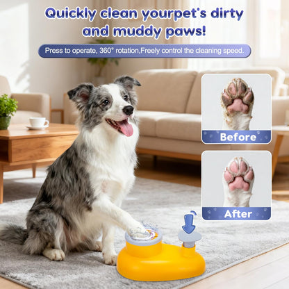 Heavy-Duty Dog Paw Cleaner for Large & XL Breeds, Manual Press & Step Pedal Wash Cup with Safe Silicone Brush, Portable Pet Foot Washer