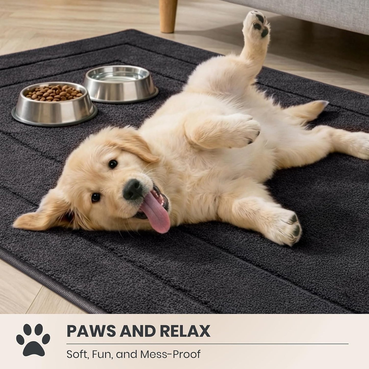 PURRUGS Dirt Trapping Door Mat 32" x 47", Non-Slip/Skid Machine Washable Entryway Rug, Dog Doormat, Super Absorbent Welcome Mat for Muddy Wet Shoes and Paws, Grayish Brown