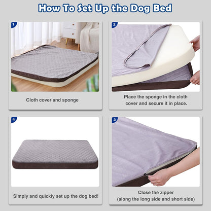 Large Dog Bed, High Density Foam, Good Resilience for Enough Cushion to Large Dogs Such as Great Dane, 47 * 39 Inches Widen Pet Bed, Non Slip Bottom with Removable Washable Cover
