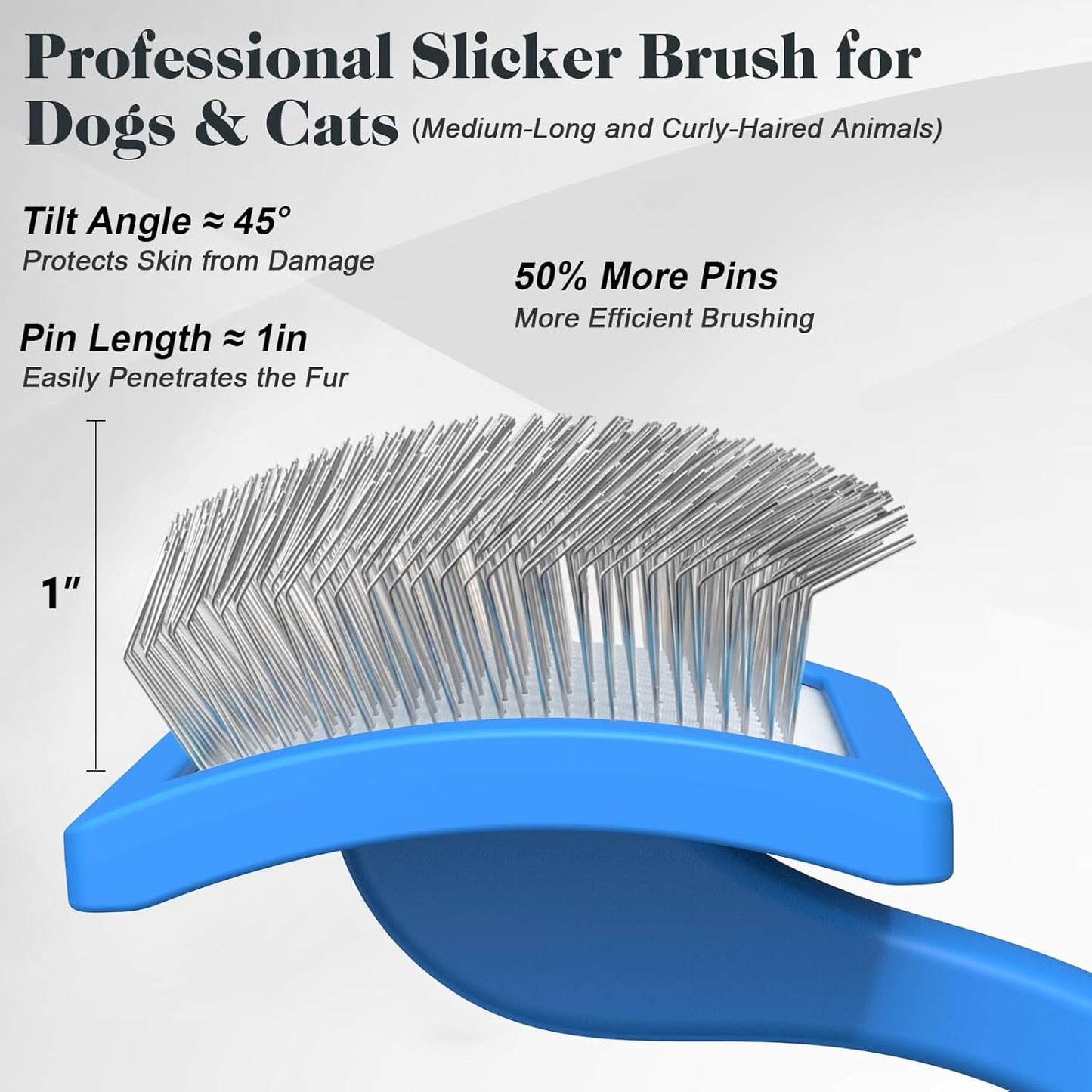 2PCS Slicker Brush for Dogs & Pet Comb,Professional Dog Grooming Brush (Goldendoodles,Poodles,Labradoodles) with Extra Long Pins to Effectively Remove Tangles, Knots and Mats (Orange, Large)