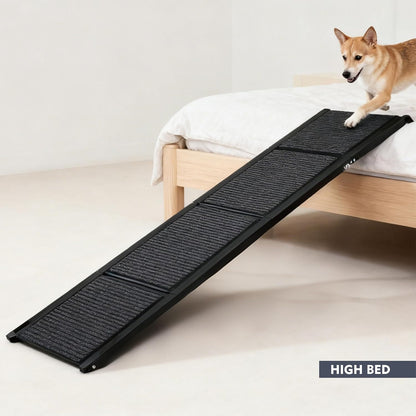 Dog Ramp for Car, Folding Dog Ramp for Large Dogs up to 250 lbs, Portable Dog Ramp for Truck, SUV & High Bed, Non-Slip Surface, Easy to Carry, Black (65" x 17.2")
