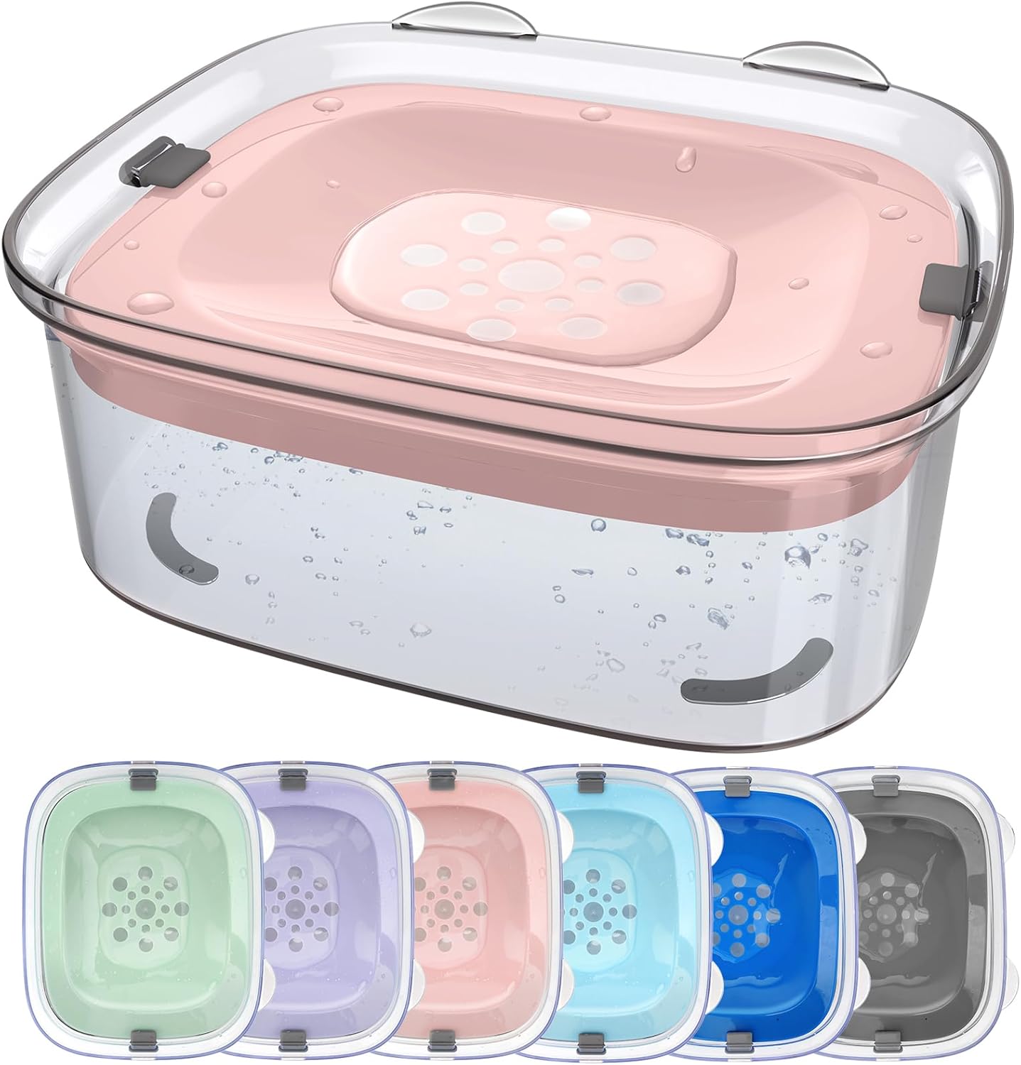 AONKEY 3L Dog Water Bowl No Spill, 101oz Large Spill Proof Dog Bowl Reduce Refill, Anti Splash No Mess Dispenser Dripless Slow Drinking Water Bowl for Sloppy Messy Drinkers (Gray)