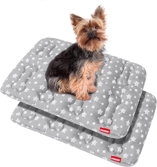 Dog Crate Bed Mat (36" X 23"), Soft Dog Bed Mat with Cute Stars, Personalized Crate Pad, Anti-Slip Bottom, Machine Washable Kennel Pad