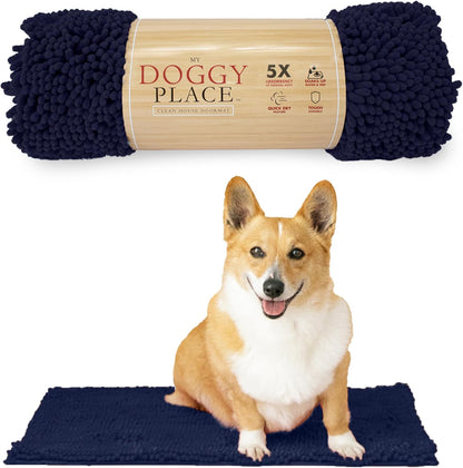 My Doggy Place Dog Mud Mat, 36"x26" Ash – Thick Microfiber Entry Rug for Snow, Mud & Salt – Absorbent, Quick-Dry, Washer-Safe & Non-Slip, Large