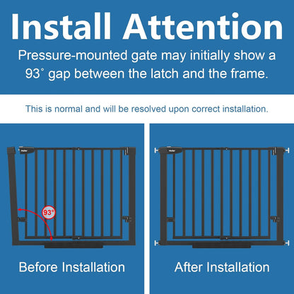 Malier Newest Baby Gate for Stairs with Large Walk Thru Door, 29-38" No Drill Pressure Mounted Dog Gate for Doorway, Auto Close Baby Gate, Easy Walk Through Gate Pet Gate for Child and Pets