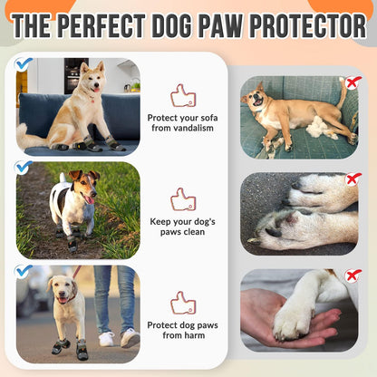 SlowTon Dog Shoes for Large Small Medium Dogs - Breathable Dog Boots for Summer Hot Pavement, Paw Protector for Outdoor Walking Winter Snow, Anti-Slip Rubber Dog Booties for Hardwood Floor (Green, 6)