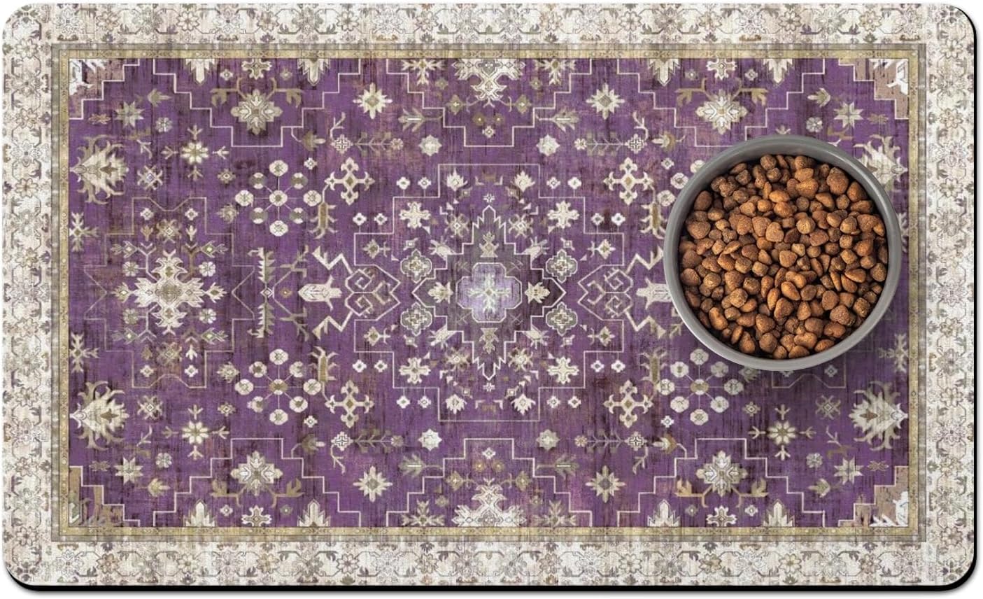 Pet Food Mats for Floor, Absorbent Dog Mat for Food and Water Dispenser Mat, Dog Food Mat Quick Dry Cat Food Mat Pet Supplies