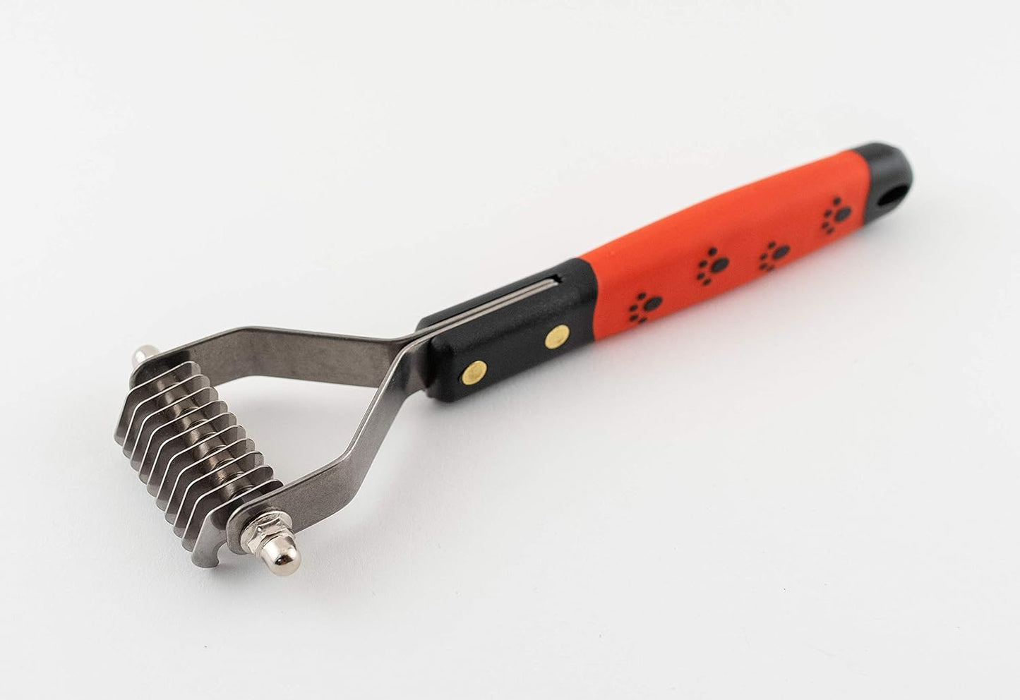 RYAN'S PET SUPPLIES Paw Brothers 13-Blade Coarse Double Wide Dematting Undercoat Rake for Dogs and Cats, Professional Grade, Dog Shedding Brush, Stainless Steel Blades, Rounded Gentle Teeth