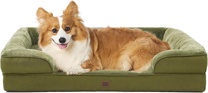 EHEYCIGA Orthopedic Dog Beds for Extra Large Dogs 44x32Inch, Waterproof Memory Foam XL Pet Bed with Sides, Non-Slip and Egg-Crate Foam Big Dog Couch Bed with Washable Removable Cover, Grey