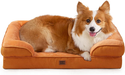 EHEYCIGA Orthopedic Dog Beds for Extra Large Dogs 44x32Inch, Waterproof Memory Foam XL Pet Bed with Sides, Non-Slip and Egg-Crate Foam Big Dog Couch Bed with Washable Removable Cover, Grey