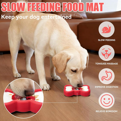 Freeze Dog Lick Bowl, Animire Non-Slip Slow Feeder Lick Mat for Dogs, Silicone Dog Enrichment Bowl for Distraction Anxiety Relief Boredom, BPA Free, Dishwasher Safe(Rose,S)
