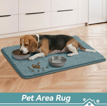 Bcoimo Super Absorbent Dog Door Mat, 30"*20" Anti Slip Mat for Muddy Paws, Pet Rugs for Dirty Paws Washable that Absorbs Moisture and Dirt, for Dog Cage and Pet Resting Carpet