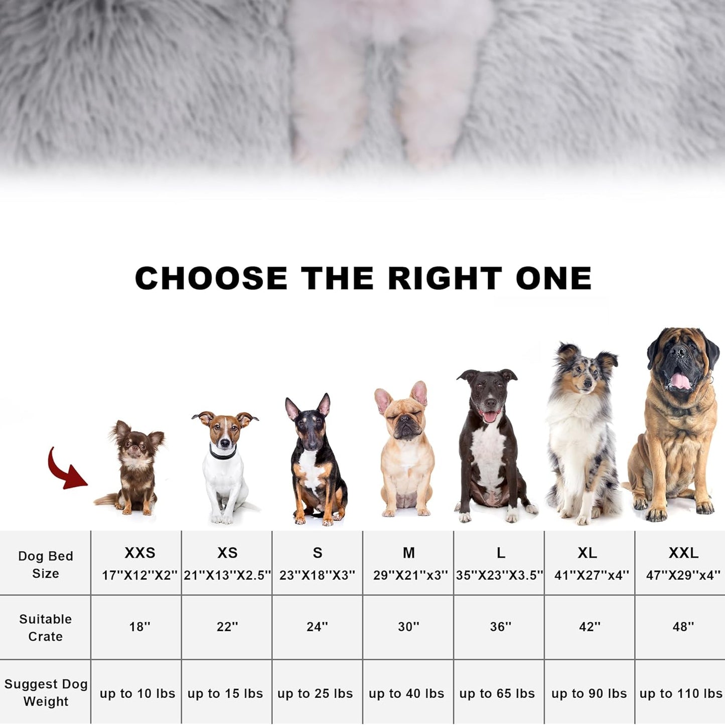 Bedfolks Waterproof Dog Crate Bed, Plush With Removable Washable Cover, Faux Fur Crate Pad for Medium Dogs, Fluffy Kennel 29"x21", Dark Grey