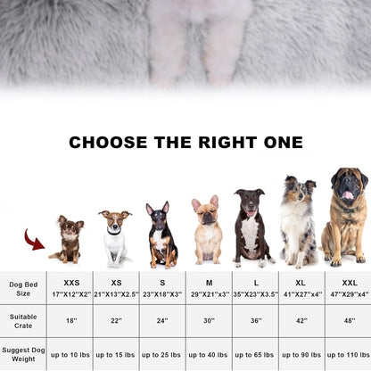 Bedfolks Waterproof Dog Crate Bed, Plush With Removable Washable Cover, Faux Fur Crate Pad for Medium Dogs, Fluffy Kennel 29"x21", Dark Grey