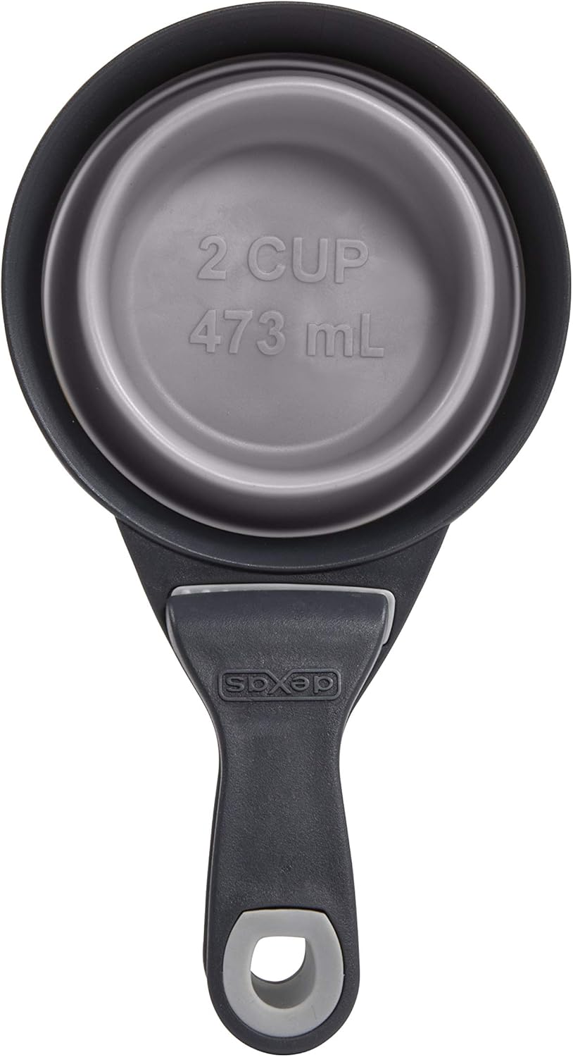 Dexas Pets Collapsible KlipScoop Collapsible Dry Dog Food Scoop and Dog Food Bag Clip, 1 Cup Capacity, Pro Blue